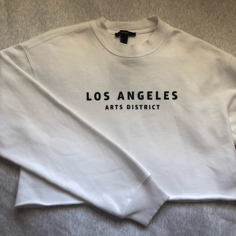 Forever 21 Cropped white crew neck